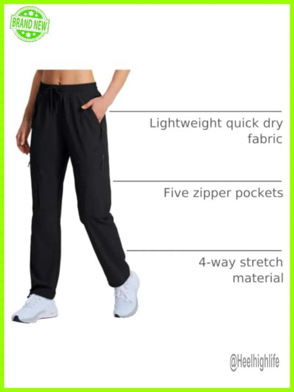 Women's Quick Dry Lightweight Hiking Cargo Pants UPF 50 Water Resistant Zipper